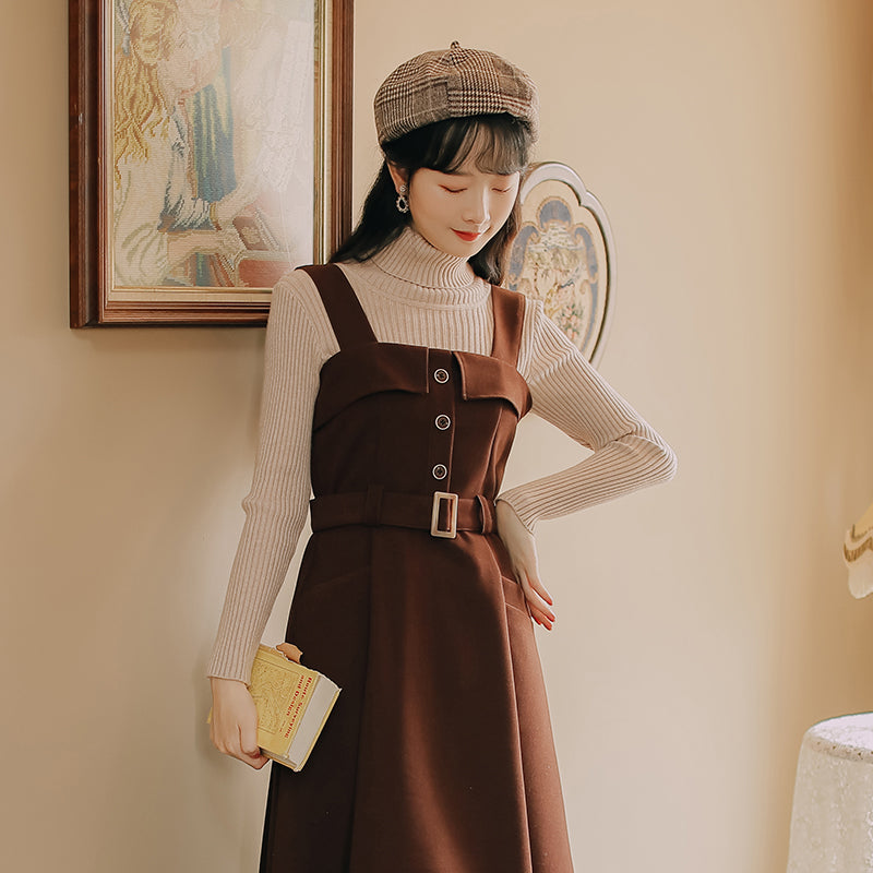 Academia Style Midi Dress - Cherry Bomb