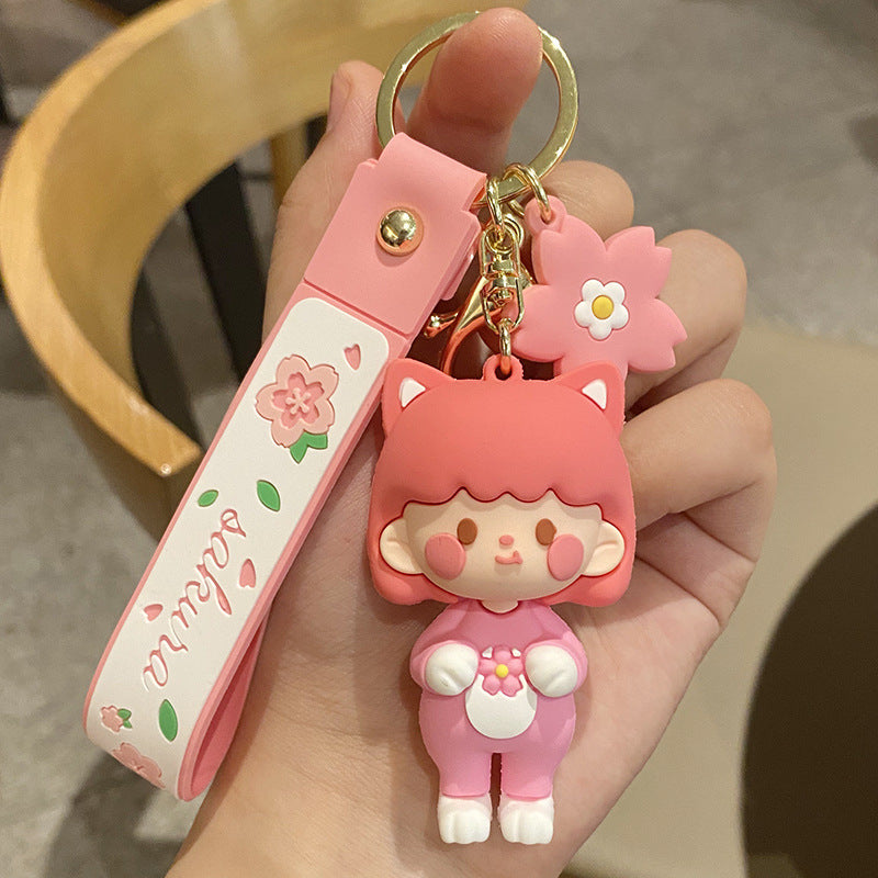Cute Cherry Blossom Doll Keychain - Cherry Bomb