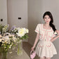 Candy Floss Top and Pleated Skirt Suit