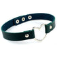 Love Heart Adjustable Leather Choker - Cherry Bomb
