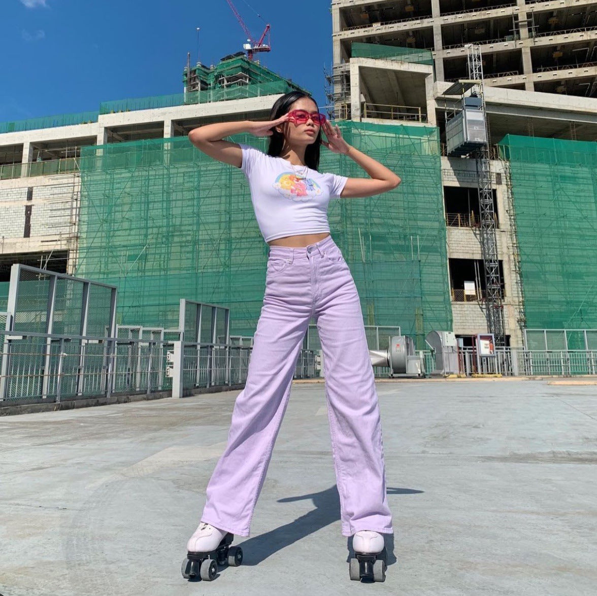 Sweetness Lavender Jeans - Cherry Bomb