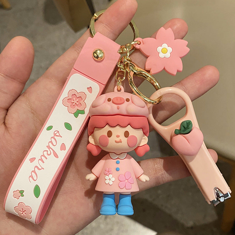 Cute Cherry Blossom Doll Keychain - Cherry Bomb