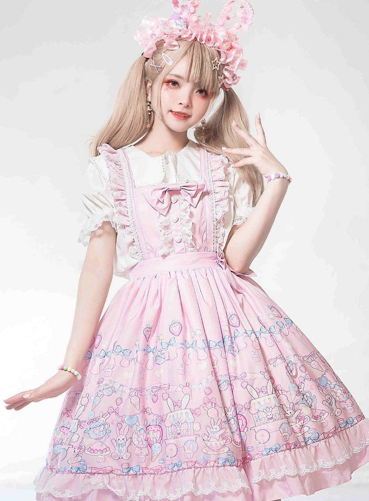 Ice Cream Rabbit Lolita JSK Dress - Cherry Bomb