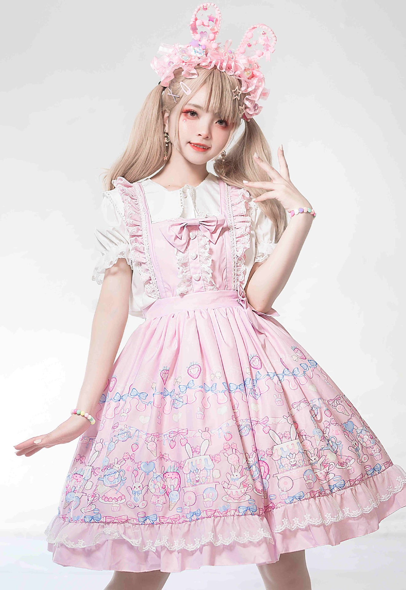 Ice Cream Rabbit Lolita JSK Dress - Cherry Bomb