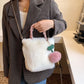 Cream and Cherry Fluffy Handbag