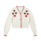 Strawberry Embroidery Knit Sweater - Cherry Bomb