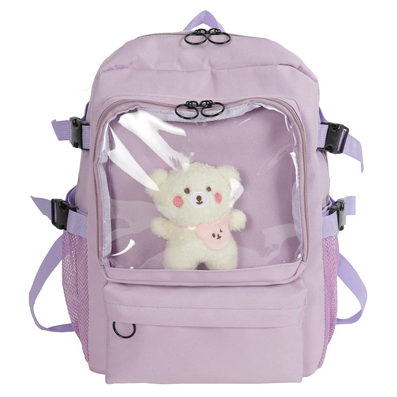 Japanese school backpack female student canvas bag - Cherry Bomb