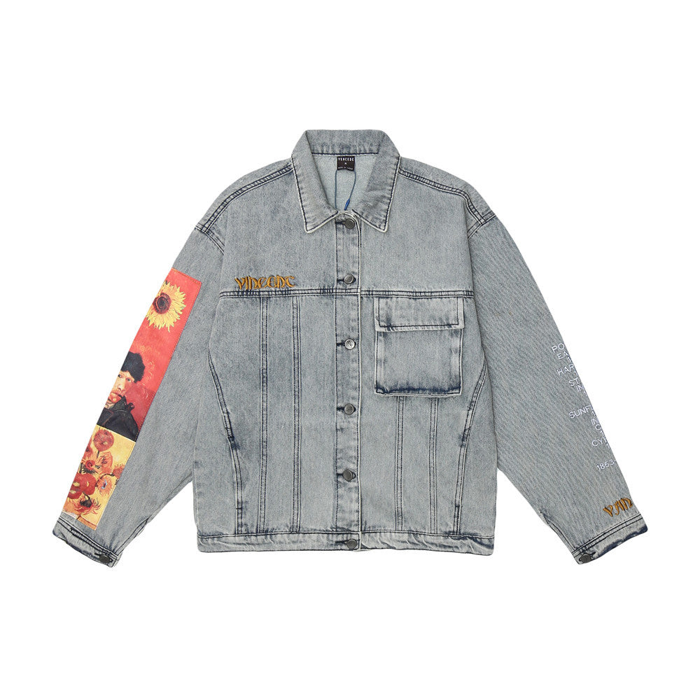 Van Gogh Inspired Denim Jacket - Cherry Bomb