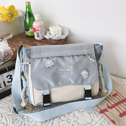 Sweet Kawaii Canvas Crossbody Messenger Bag - Cherry Bomb