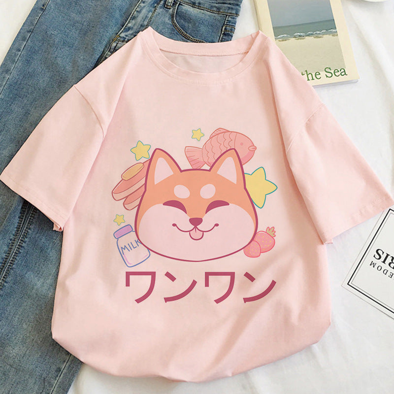 Kawaii Shiba Inu Dog T-shirt - Cherry Bomb