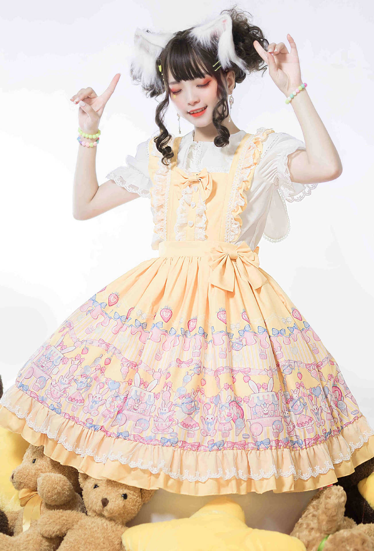 Ice Cream Rabbit Lolita JSK Dress - Cherry Bomb