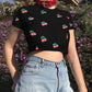 Black Cherry Crop Top - Cherry Bomb
