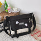 Sweet Kawaii Canvas Crossbody Messenger Bag - Cherry Bomb