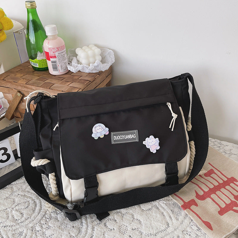 Sweet Kawaii Canvas Crossbody Messenger Bag - Cherry Bomb