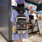 Backpack With Double Transparent Pockets - Cherry Bomb