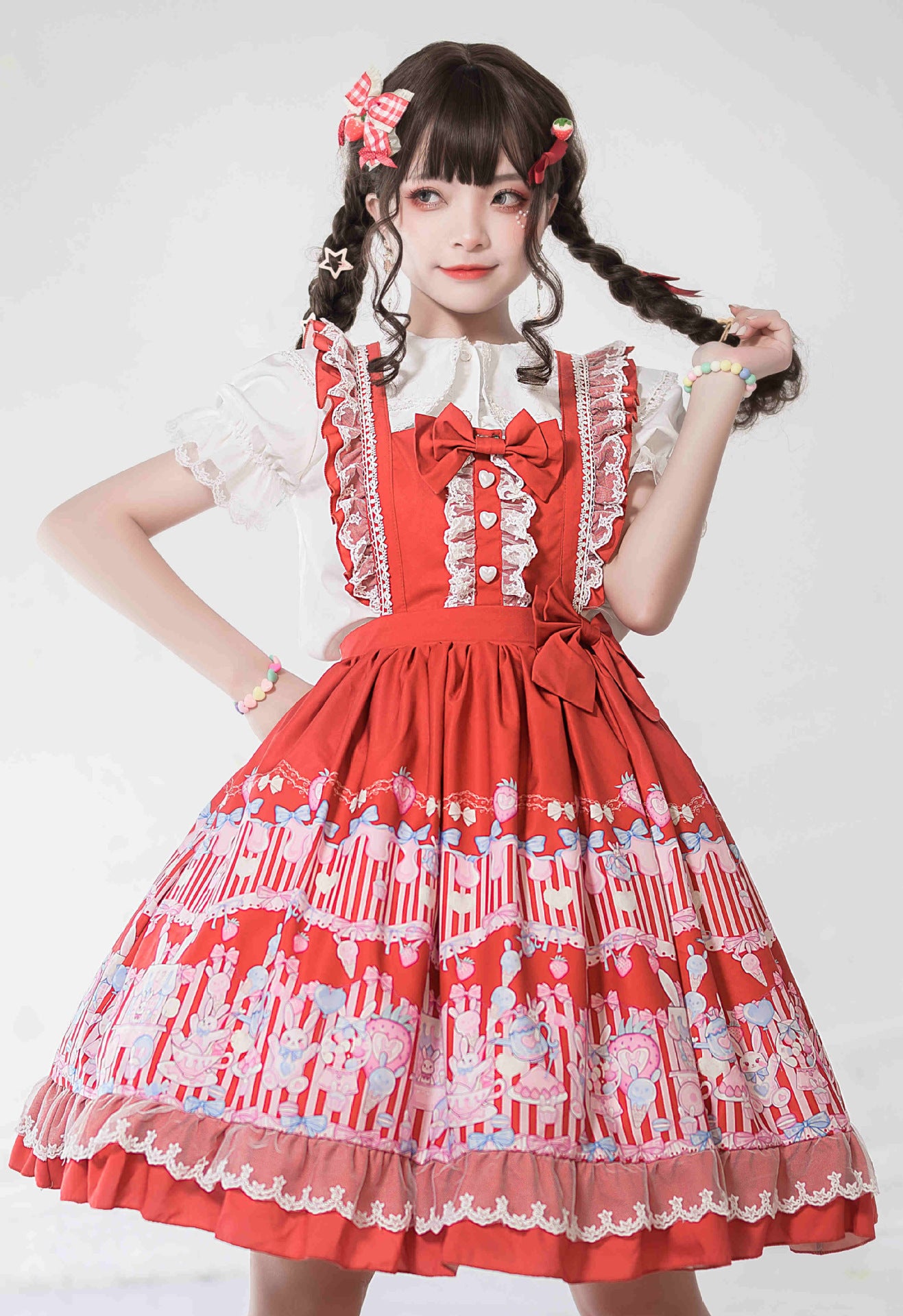 Ice Cream Rabbit Lolita JSK Dress - Cherry Bomb