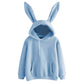 Hooded Rabbit Ears Sweatshirt - Cherry Bomb