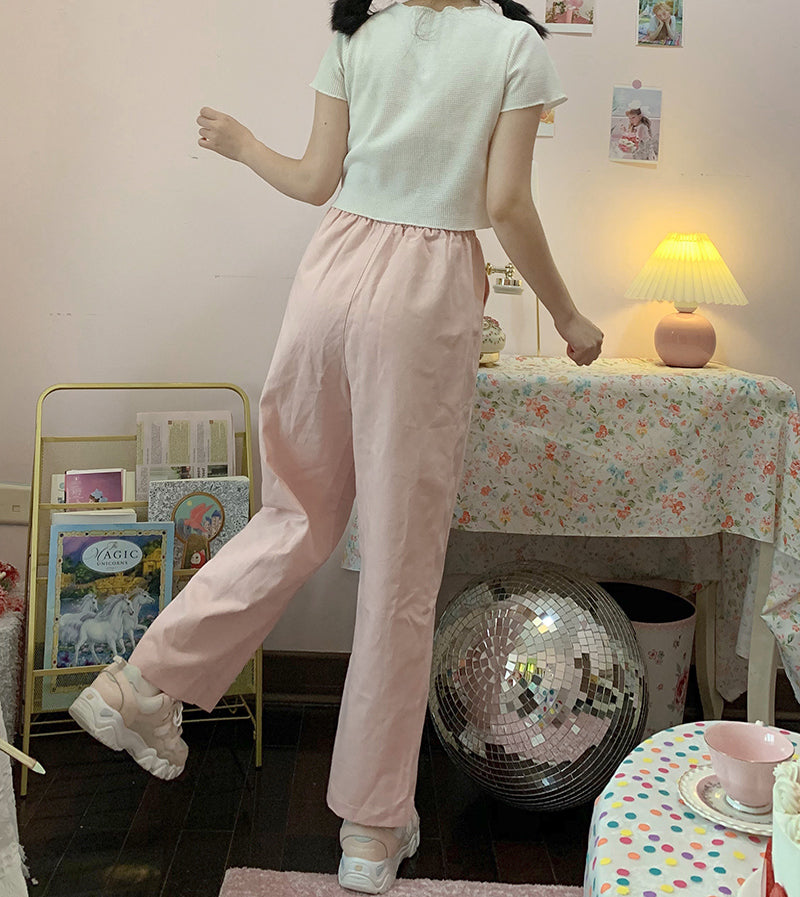 Sweet Soft Wide Leg Pants - Cherry Bomb