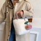 Cream and Cherry Fluffy Handbag