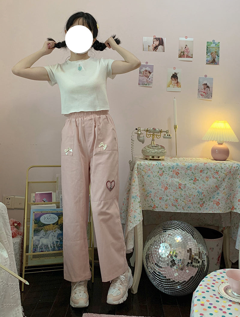 Sweet Soft Wide Leg Pants - Cherry Bomb