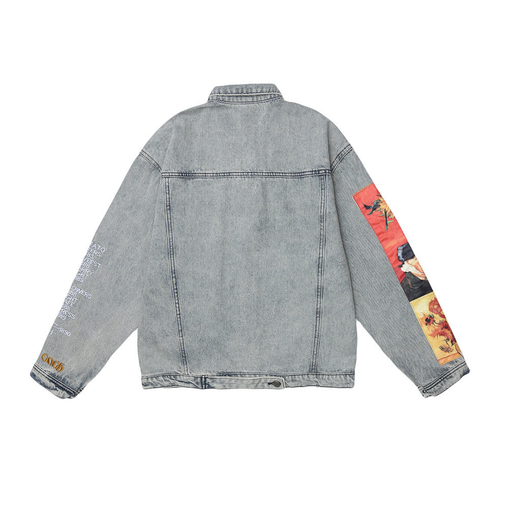 Van Gogh Inspired Denim Jacket - Cherry Bomb