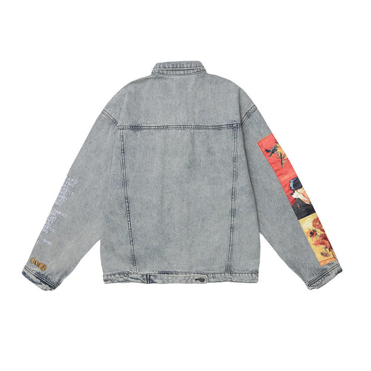 Van Gogh Inspired Denim Jacket - Cherry Bomb