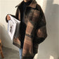 Plaid Mid-length Loose Woolen Coat - Cherry Bomb