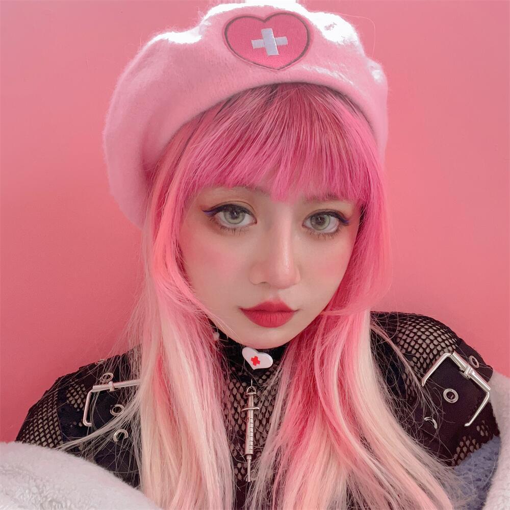 Love Cross Embroidery Beret