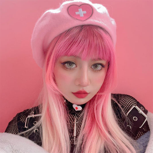 Love Cross Embroidery Beret