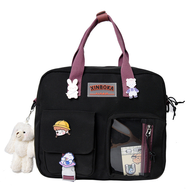 Multiple Style Canvas Backpack Shoulder Bag - Cherry Bomb
