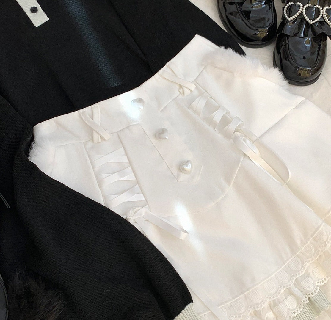 Love Bun Lace High Waist Skirt