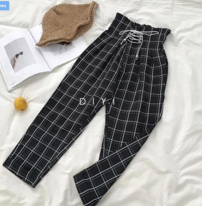 Academia Plaid Casual Pants - Cherry Bomb