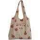Japanese Peach Print Shoulder Tote Bag - Cherry Bomb