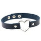 Love Heart Adjustable Leather Choker - Cherry Bomb