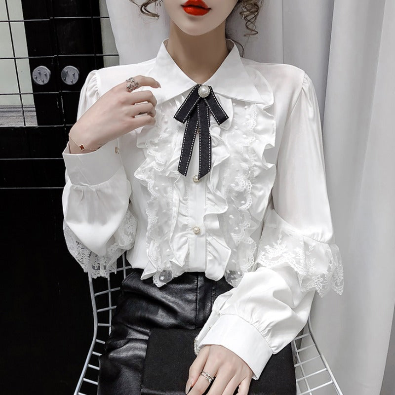 Blissfully Sweet Lace Blouse - Cherry Bomb