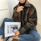 Plaid Mid-length Loose Woolen Coat - Cherry Bomb