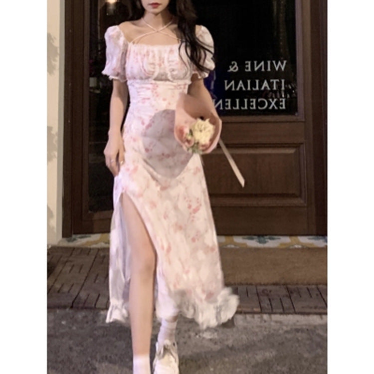 Puff Sleeve Floral Dress - Cherry Bomb