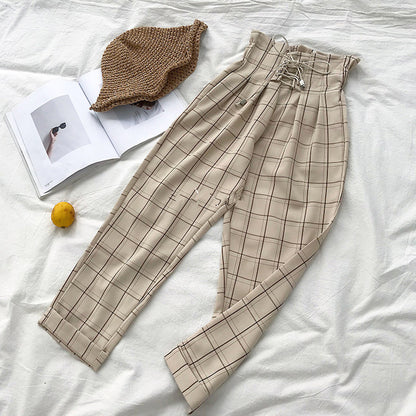 Academia Plaid Casual Pants - Cherry Bomb