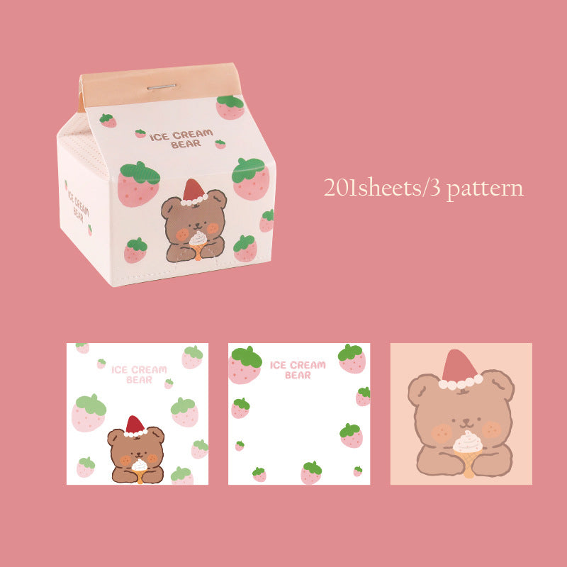 Sweet Pastel Milk Box Sticky Notes - Cherry Bomb