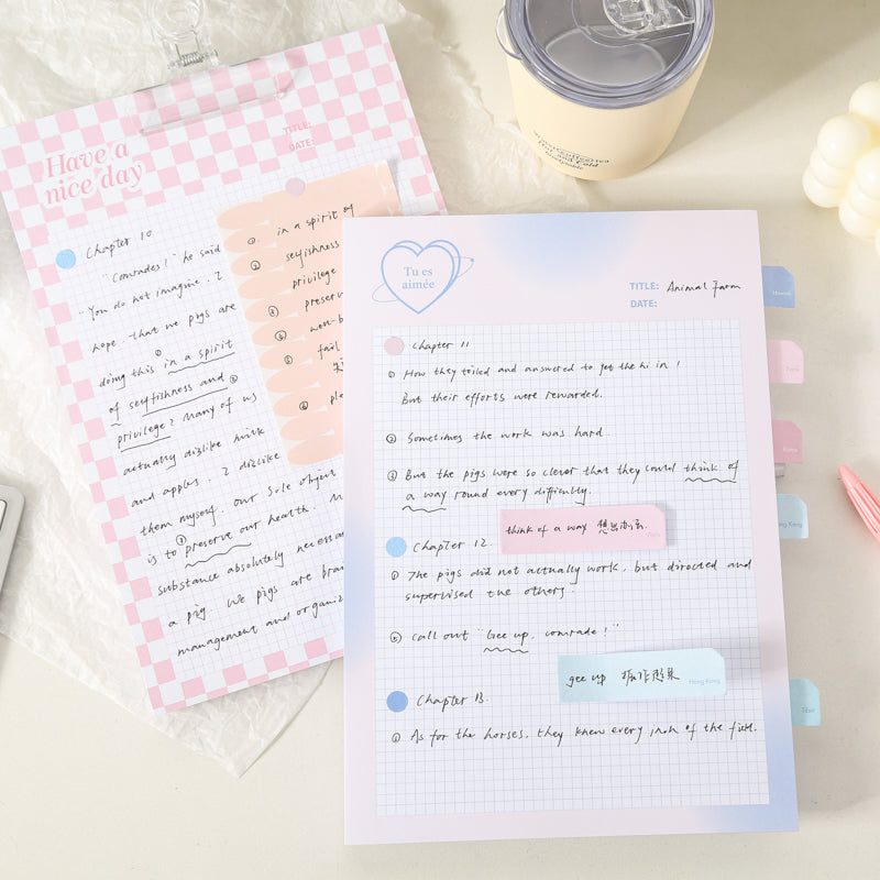 Kawaii Grid Memo Note Pads - Cherry Bomb