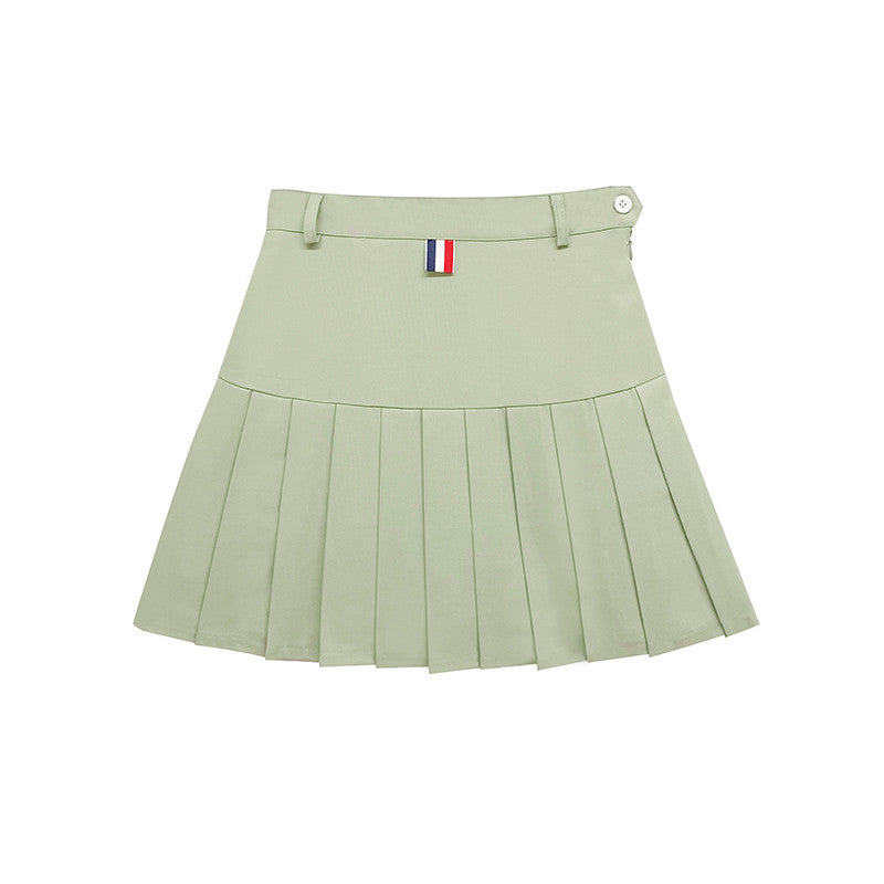 Preppy Style Pleated Skirt - Cherry Bomb
